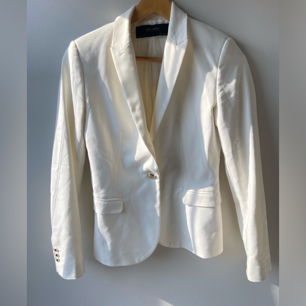 Zara white blazer